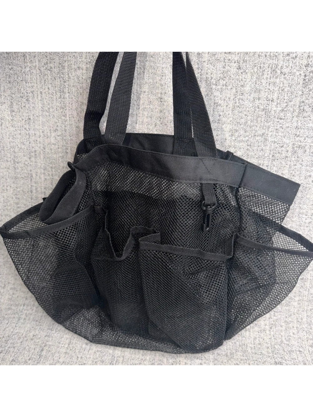 BLK Mesh Shower Caddy Tote Organizer Multiple Pockets Dorm Gym Beach Travel Bag